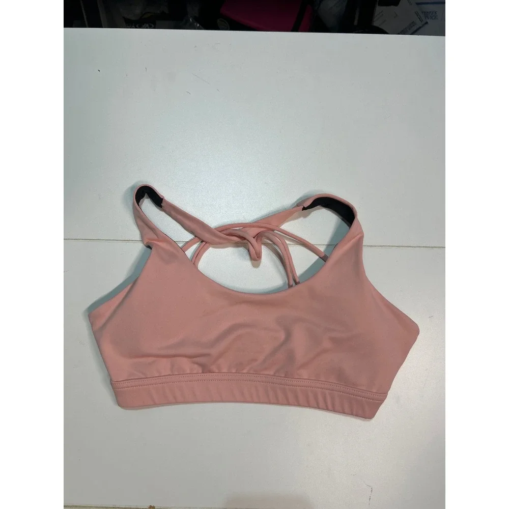 Crisscross Back Sports Bra Light Pink Activewear Gym‎ Workout Top